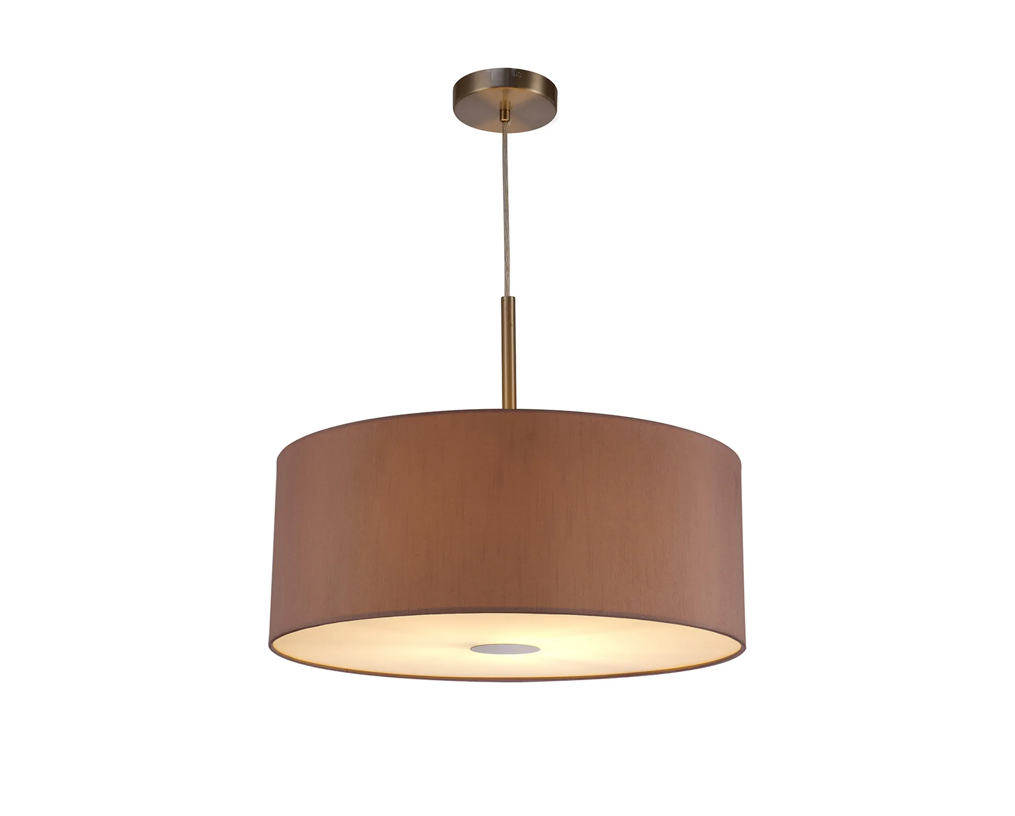 Baymont 50cm Pendant 1 Light Satin Nickel, Taupe/Halo Gold, Frosted Diffuser DK0305  Deco Baymont SN TA